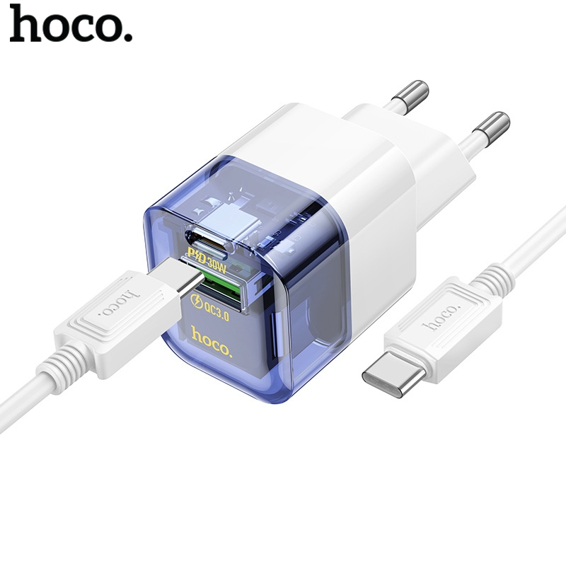 Củ sạc nhanh PD30W Hoco C131A kèm dây Type-C to Type-C PD 30W + QC3.0