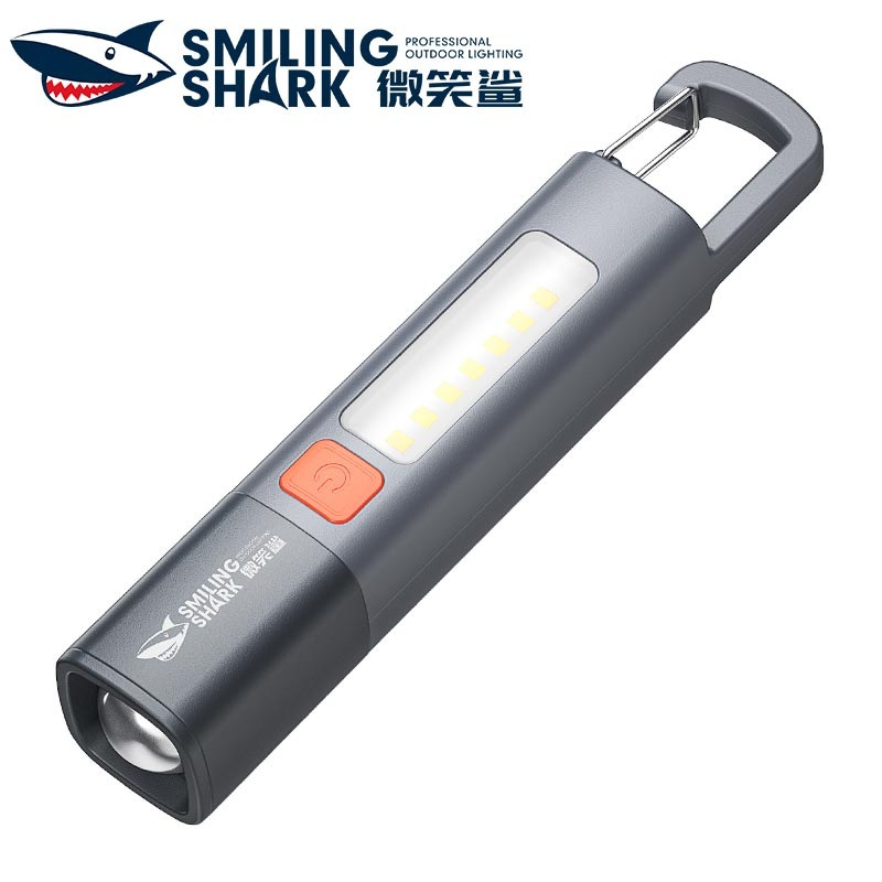 Đèn pin siêu sáng Smilling Shark, pin 1200Mah, Chống nước ip 33. Chiếu sáng bằng Bi cầu