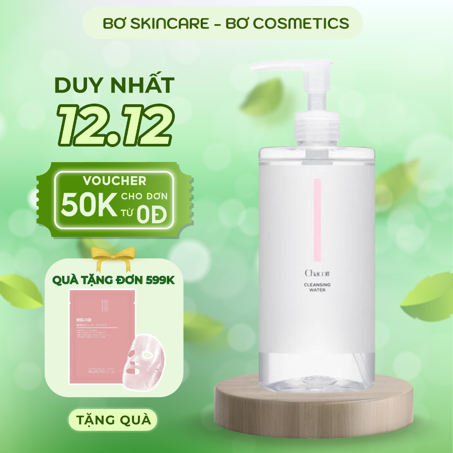 (CHÍNH HÃNG) NƯỚC TẨY TRANG CHACOTT CLEANSING WATER làm sạch da dầu mụn