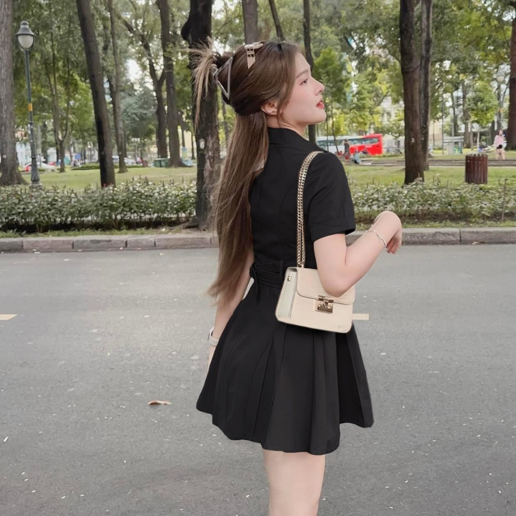 Đầm Sơ Mi Dán Xòe Kaki  Dán Mini Bigsize Kim Ngân 55 kg đển 100kg đồ tết DTHL9