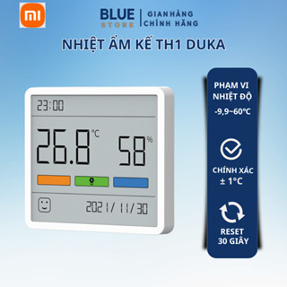 Nhiệt Ẩm Kế - Đồng Hồ Đo Nhiệt Độ Và Độ Ẩm TH1 Duka - Độ Chính Xác Cao,Cập Nhật Nhanh,Màn Hình Lớn 3.67 inch,BH 12 Tháng