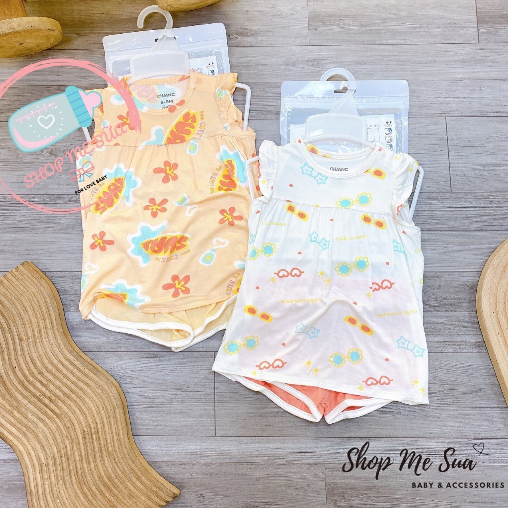 CHAANG Bộ Cộc Tay Cotton Cho Bé 6M-5Y