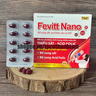 Viên uống bổ sung sắt FEVITT NANO bổ máu, cải thiện tình trạng thiếu máu - Hộp 100 viên