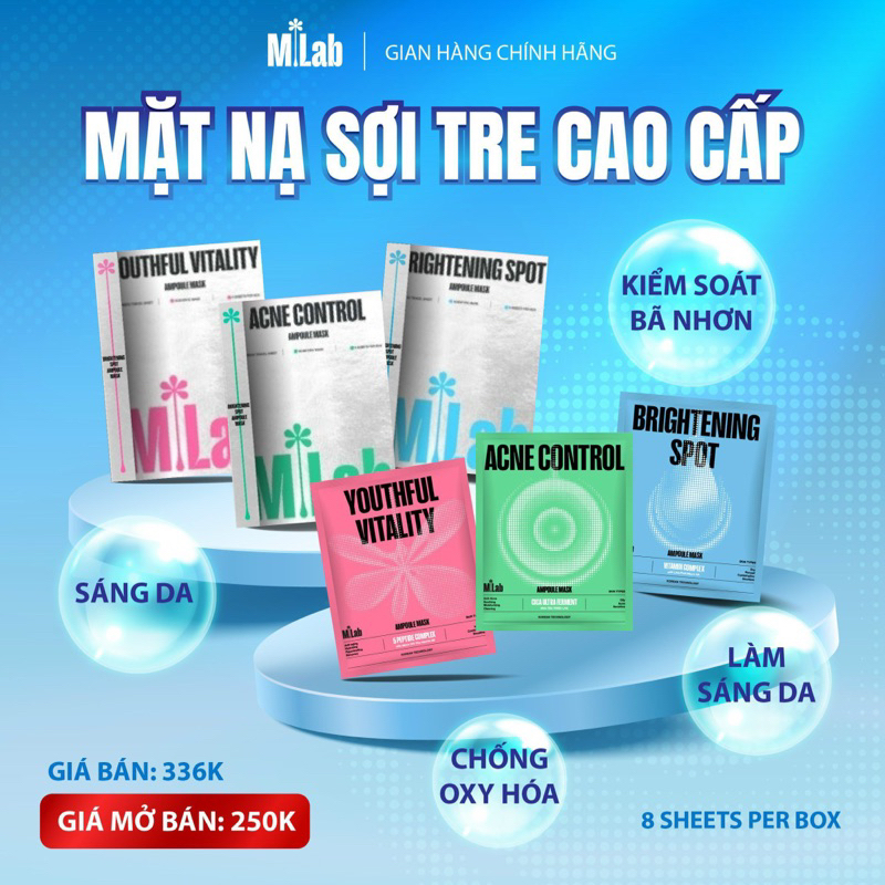 mặt nạ sợi tre M-LAB Derma Bamboo Mák ( 1 Hộp 10 miếng)