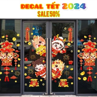 TỔNG HỢP Decal dán tường trang trí tết  | Tranh dán tết [SIÊU HOT]