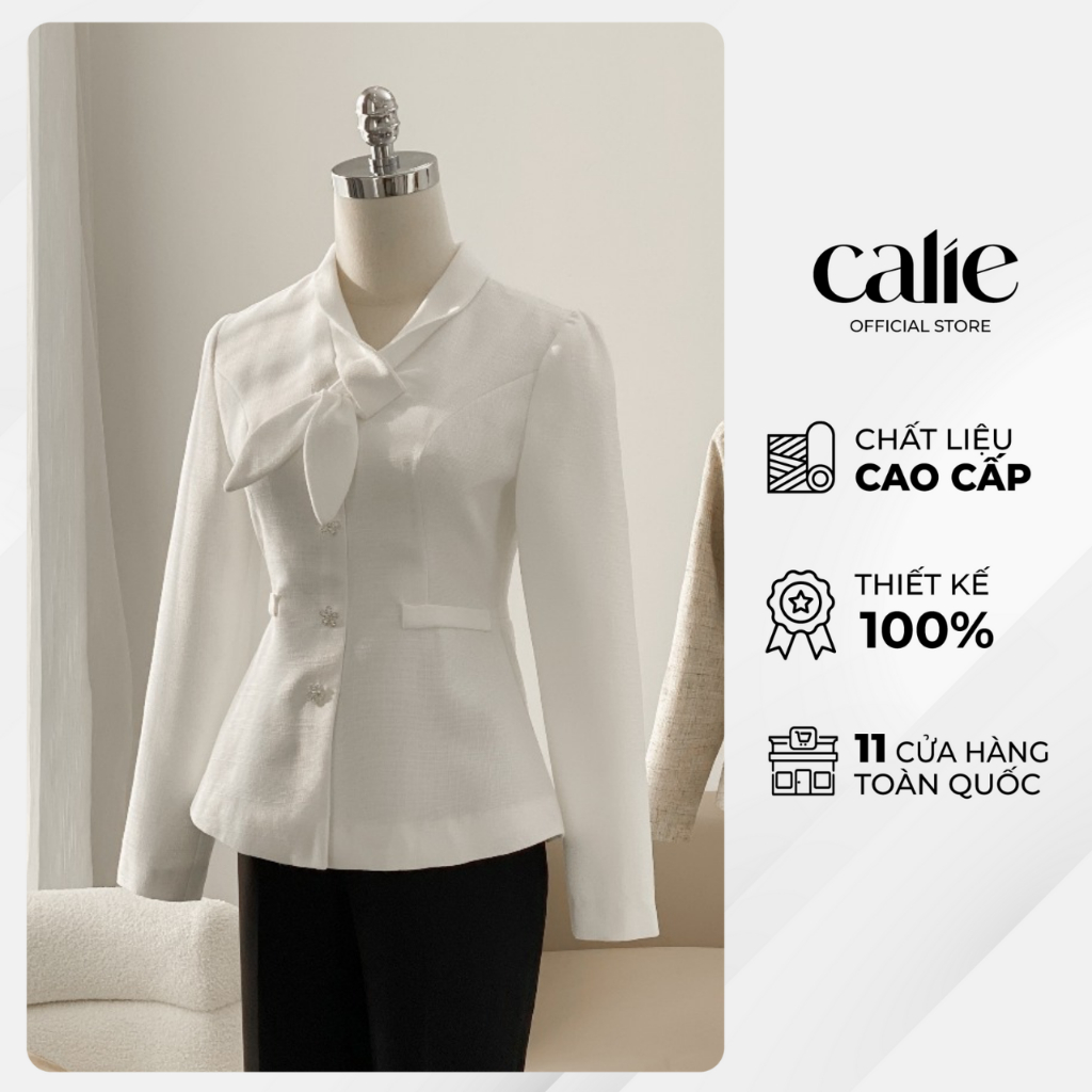 Áo Peplum nữ dài tay cách điệu cổ nơ thanh lịch CALIE PL049