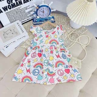 Váy cotton bé gái - váy bổ cúc sơ mi chất cotton xuất mềm,mát