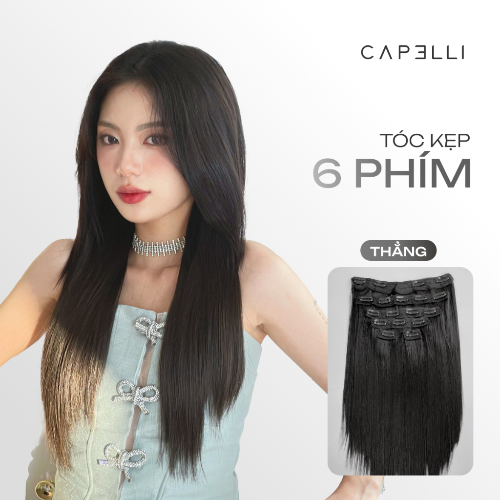Tóc Kẹp 6 Phím CAPELLI Dáng Thẳng 45-55cm