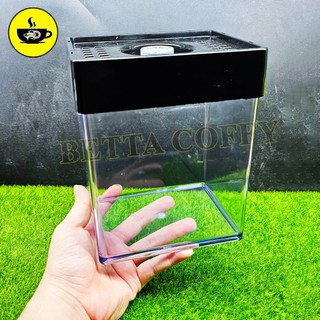 Bể cá mica 15x12x15cm nuôi cá betta guppy mini - hồ show nuôi cá cảnh nhỏ gọn bằng nhựa