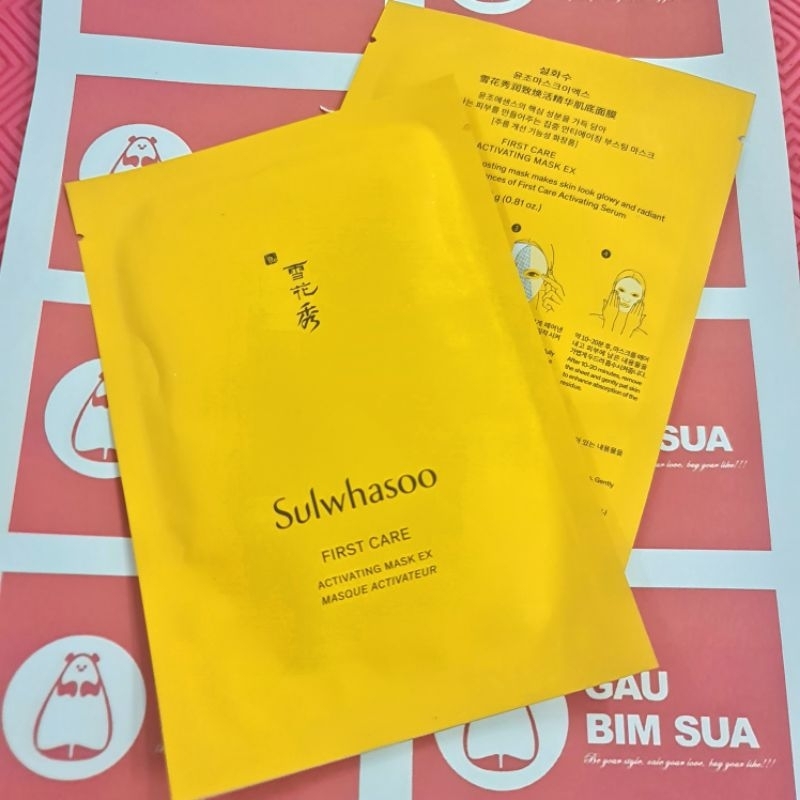 Mặt nạ giấy Sulwhasoo First care serum chăm sóc, cân bằng, làm dịu và thanh lọc kết cấu da