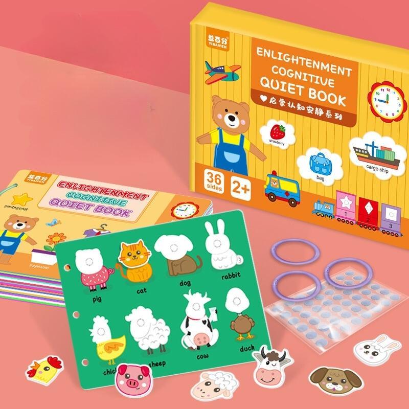 Học liệu bóc dán Montessori 17 chủ đề cuộc sống, Đồ chơi giáo dục cho bé tái sử dụng nhiều lần BabyGym