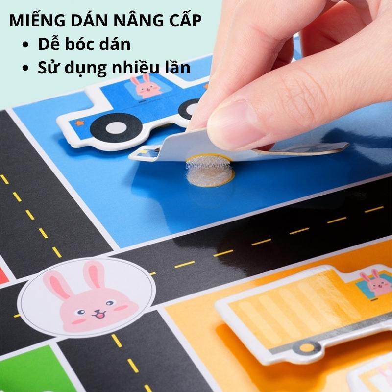 Học liệu bóc dán Montessori 17 chủ đề cuộc sống, Đồ chơi giáo dục cho bé tái sử dụng nhiều lần BabyGym