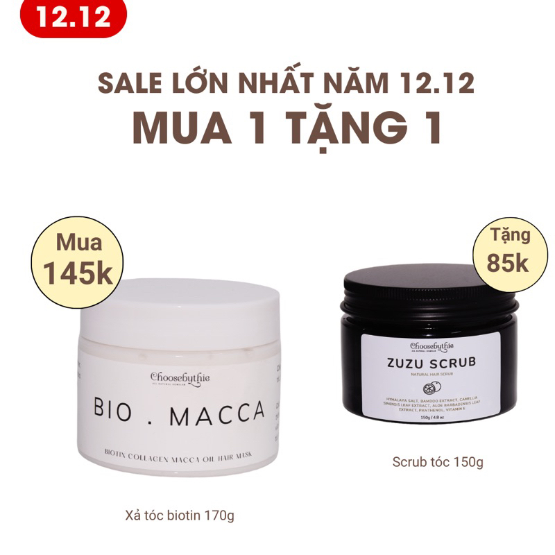 Ủ tóc Biotin Hạt Macca phục hồi độ ẩm tự nhiên cho tóc giúp tóc suôn mượt chắc khỏe  - Choosebythie