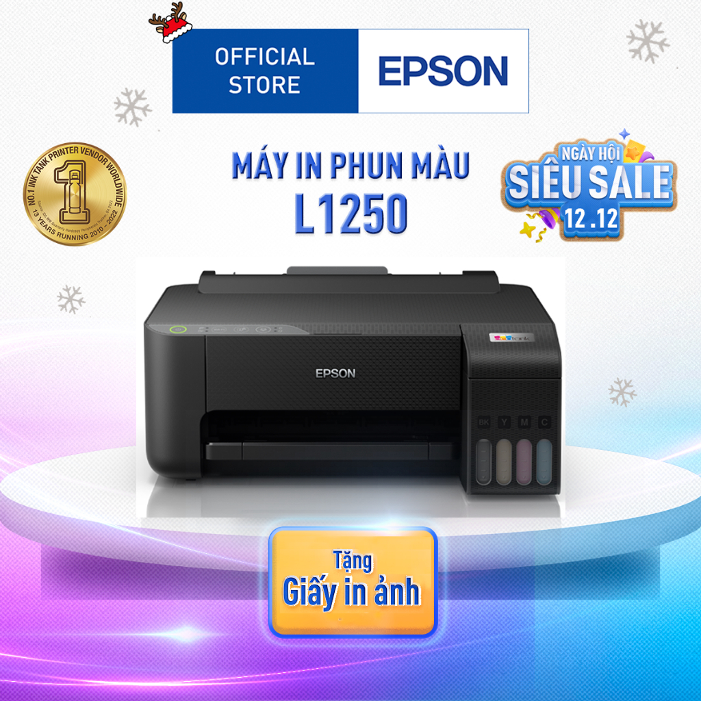 Máy In Phun Màu Epson Ecotank L1250 Thiết Kế Tiết Kiệm Không Gian