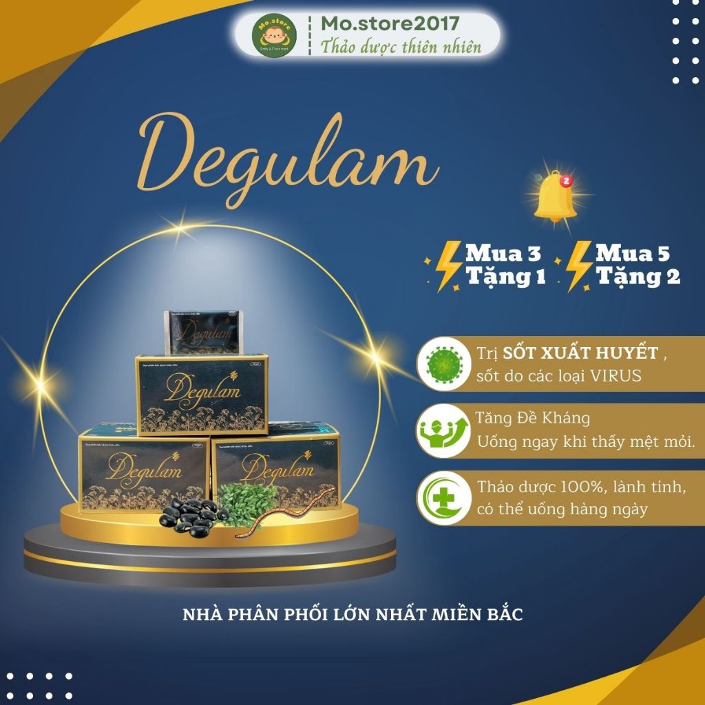 Địa Long - Cốm DEGULAM - Thực phẩm bảo vệ sức khỏe tăng đề kháng, hạ sốt cao (hộp 24 gói) - Mostore