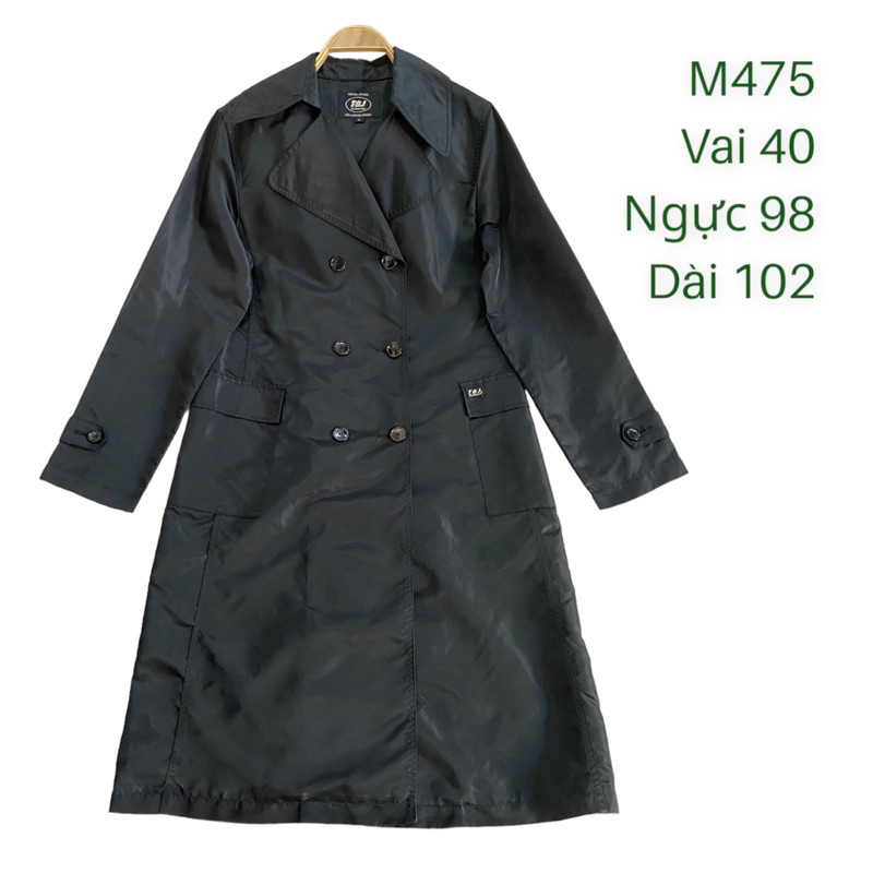 Áo khoác trench coat M475 lỗi up ảnh cuối dáng dài chất vải không thấm nước 1 lớp 2hand Hàn si ảnh thật
