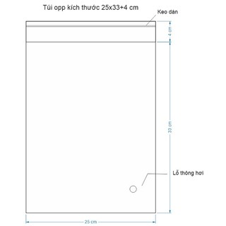 Combo 100 túi opp dán miệng size nhỏ