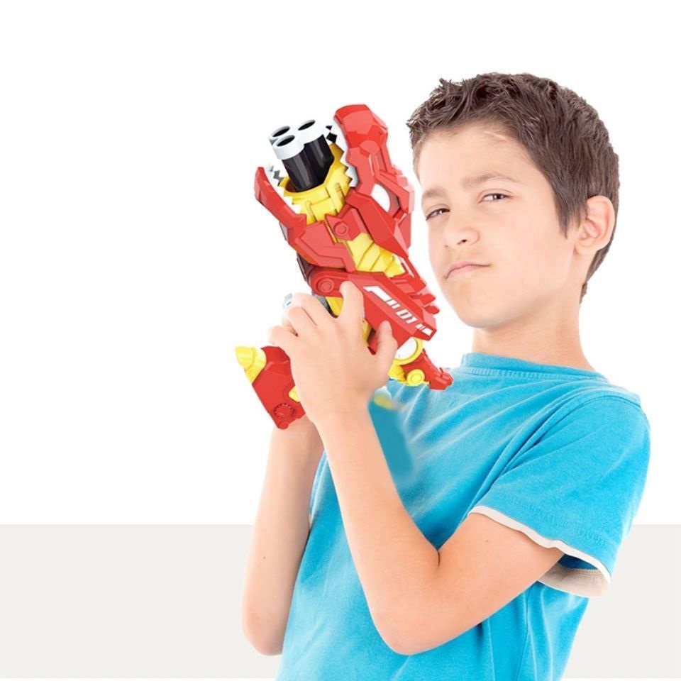 Đồ chơi viên xốp biến hình, Máy phóng viên xốp, Đồ chơi trẻ em kèm viên xốp hình khủng long, Đồ chơi khủng long