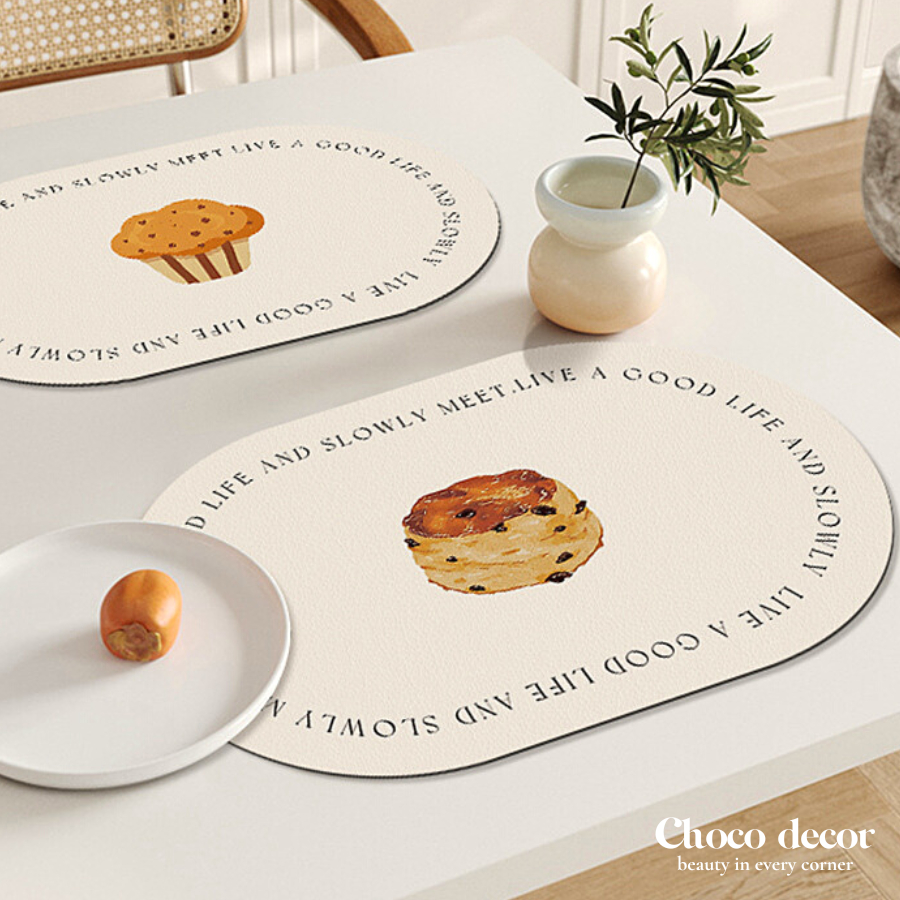 Tấm lót trang trí bàn ăn chất liệu da pu chống thấm nước phong cách bắc âu