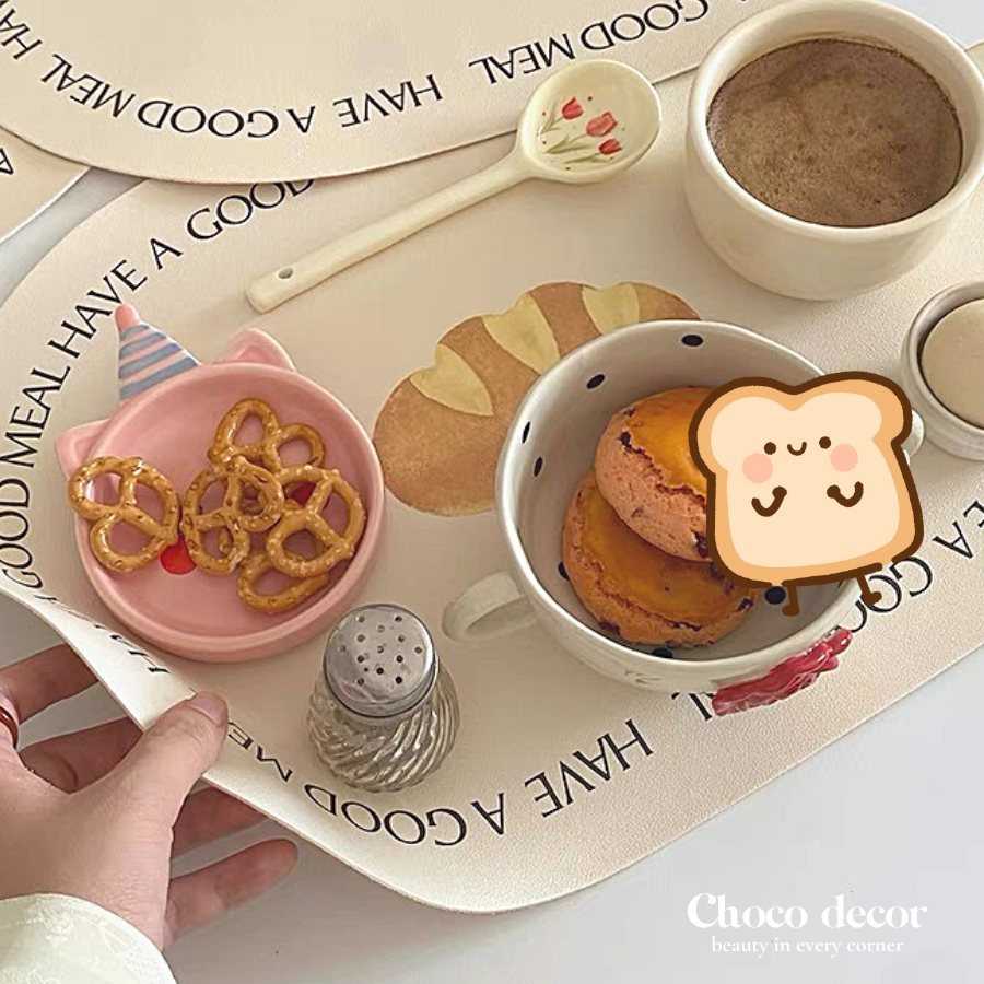 Tấm lót trang trí bàn ăn chất liệu da pu chống thấm nước phong cách bắc âu