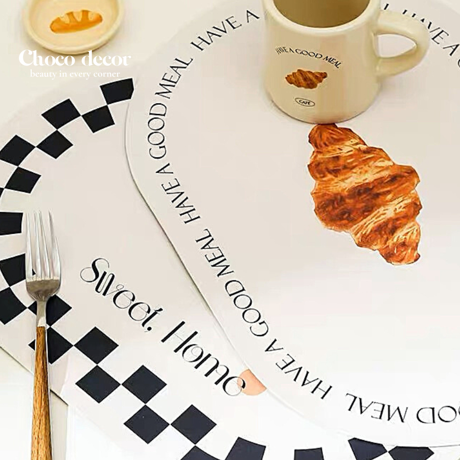 Tấm lót trang trí bàn ăn chất liệu da pu chống thấm nước phong cách bắc âu