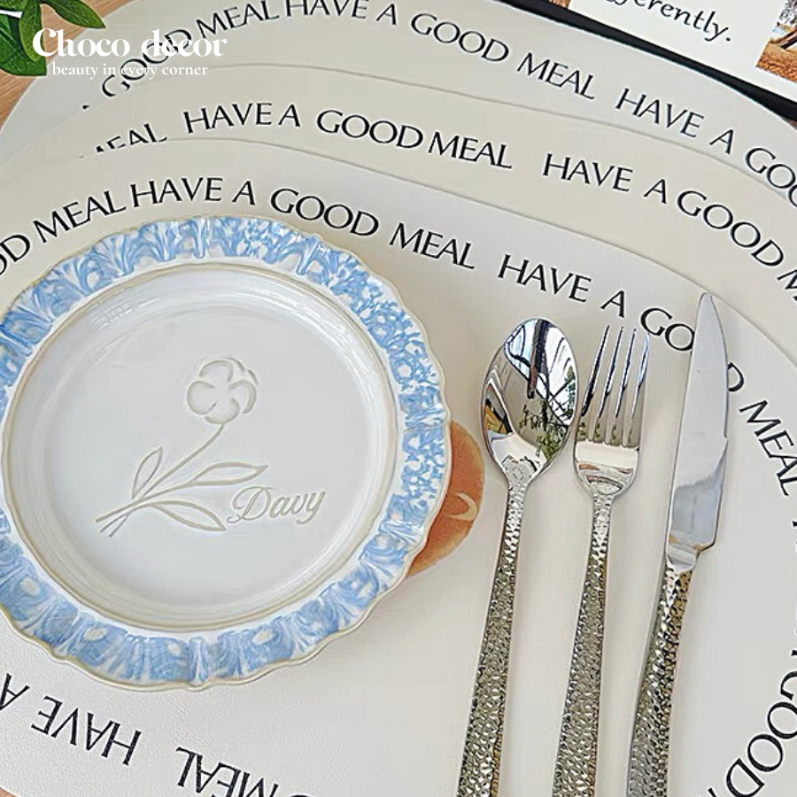 Tấm lót trang trí bàn ăn chất liệu da pu chống thấm nước phong cách bắc âu