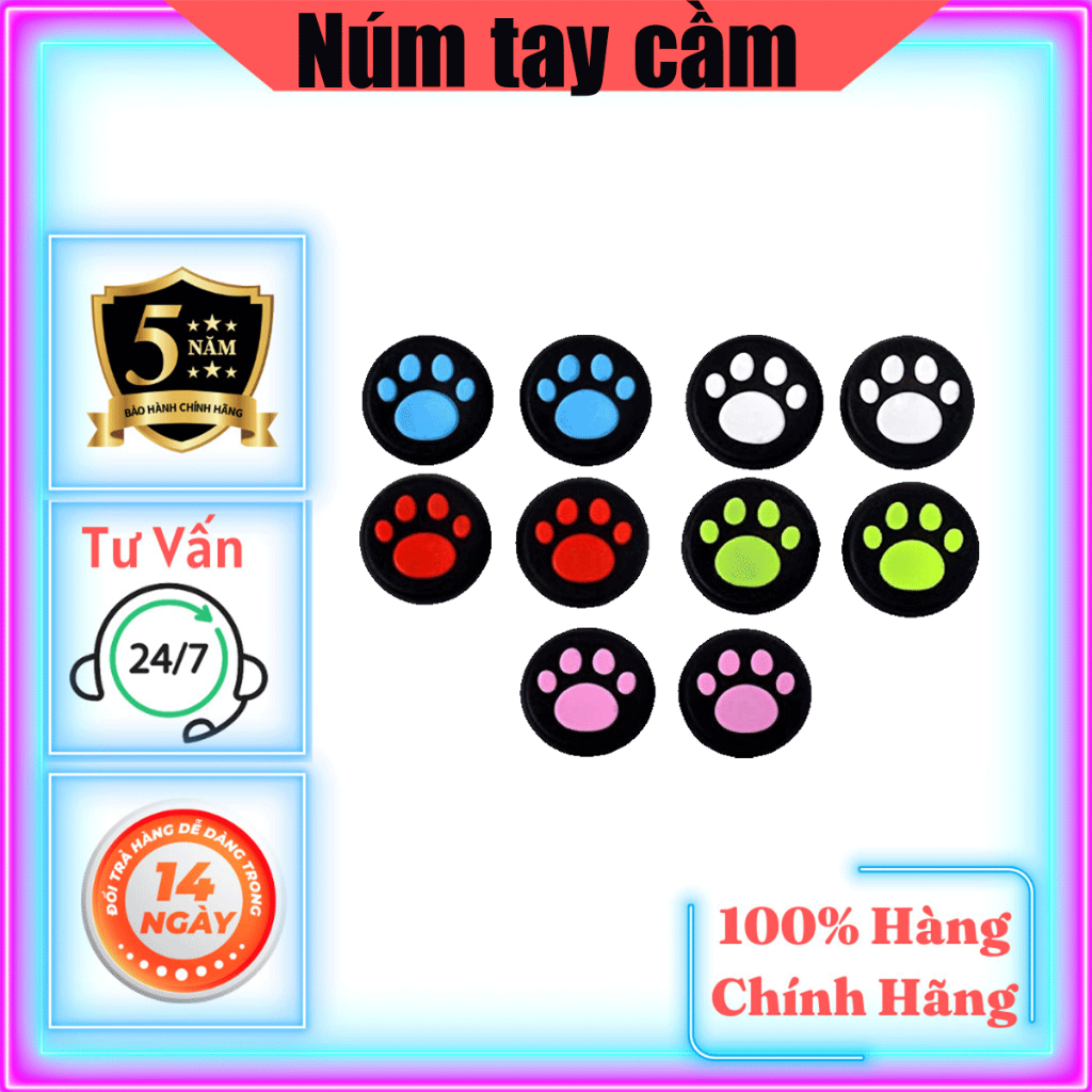Núm bọc analog hình chân mèo cho tay cầm Pro Controller / PS3 / PS4 / PS5 / Xbox Steam Deck / ROG A