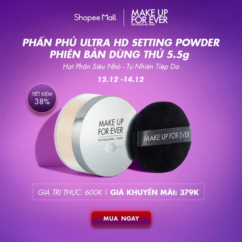 Phấn phủ Make Up For Ever Ultra HD Setting Powder 5.5G - Nhập khẩu độc quyền từ Pháp