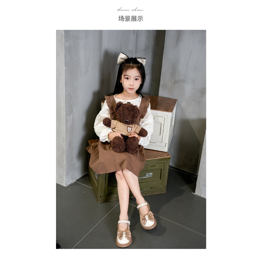 Giày búp bê nơ da mềm HOT 2024 mã xd-850 Quảng Châu cao cấp cho bé gái từ 2 tuổi đến 15 tuổi