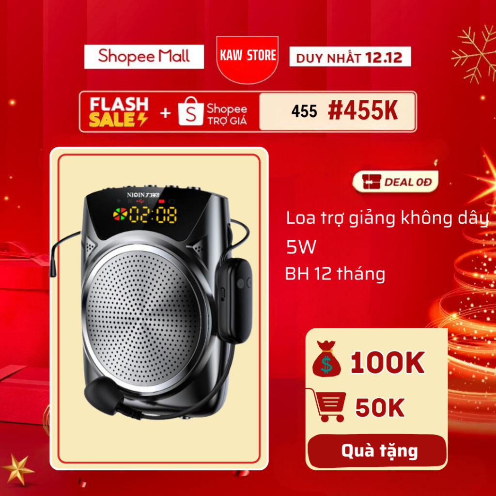 Loa Trợ Giảng Không Dây UHF - KAW K8, Bluetooth 5.0 - Hàng chính hãng