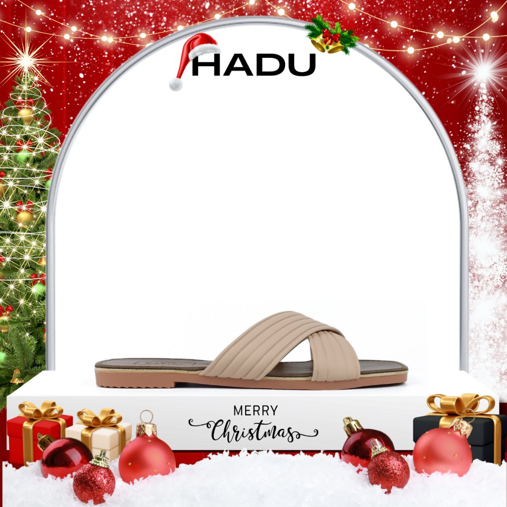 Dép Bệt Nữ Quai Chéo Sọc HADU K115D, Đế Cao Su Chống Trơn Trượt, Bảo Hành 12T