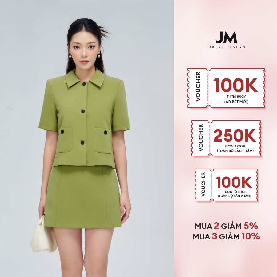 Chân váy thiết kế JM Dress Design A bổ thân trước chất liệu cao cấp có đọ bền cao, kiểu dáng trẻ chung nữ tính 4S07.2207