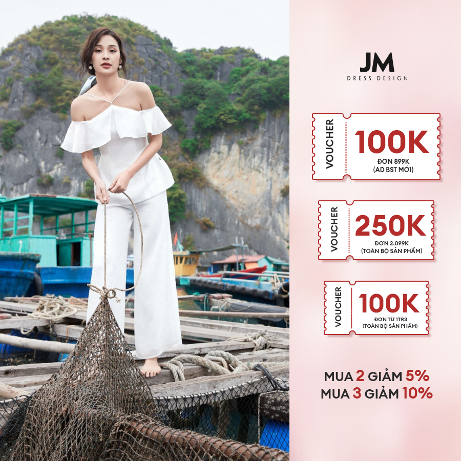 Quần thiết kế JM Dress Design Sunny ống rộng vải nhăn, chất liệu vải mềm,có tính ưgs dụng cao 3R02.2302WF