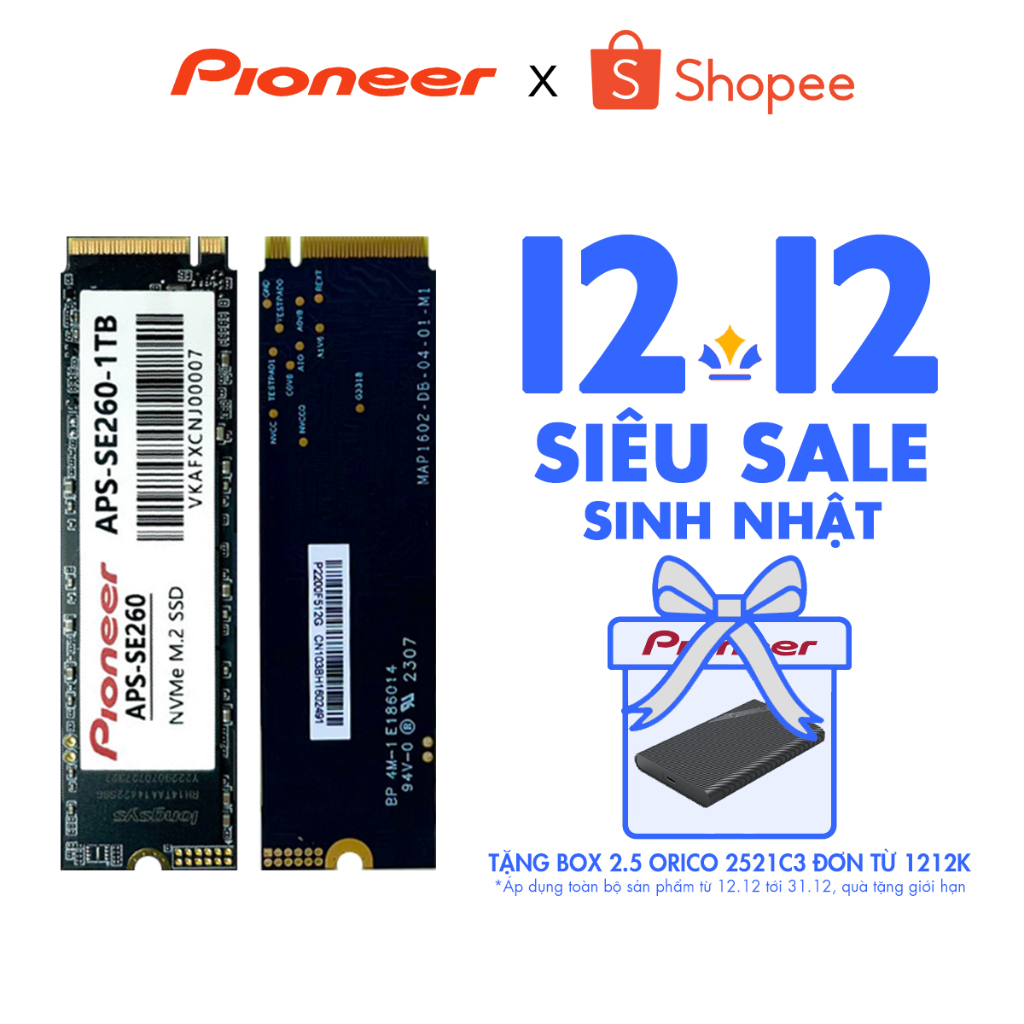 Ổ cứng SSD Pioneer M.2 PCIe 4.0 NVMe Gen4x4 - Hàng Chính Hãng