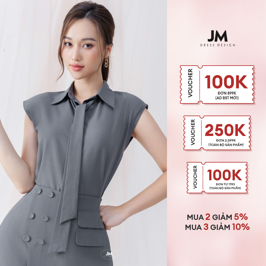 Áo JM Dress Desgin vai chờm cổ nam không chân 2T40.2207PL
