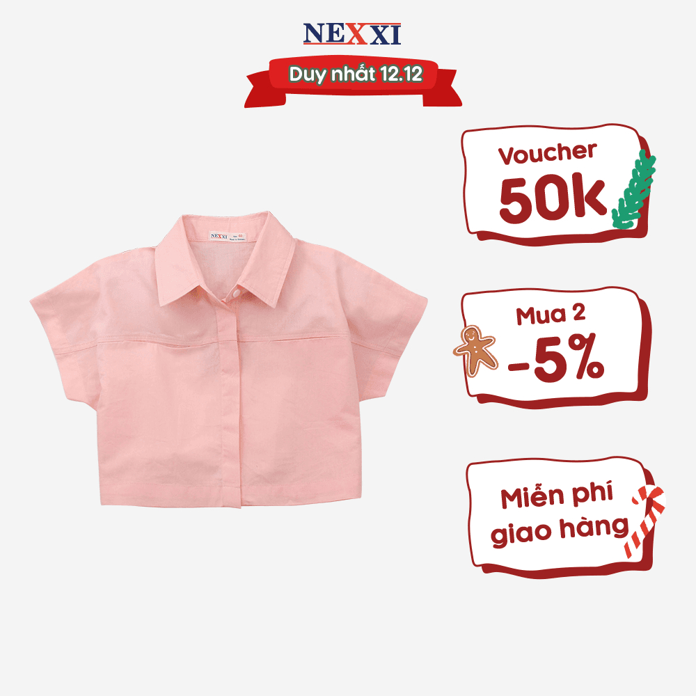 Áo Sơ Mi Croptop Cánh Dơi Form Rộng Cho Bé Gái