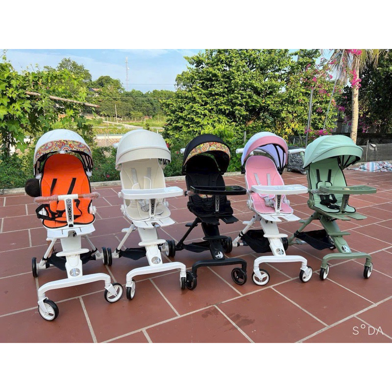 Xe đẩy đảo chiều gấp gọn S600 cao cấp cho bé sơ sinh (kèm bàn ăn dặm)