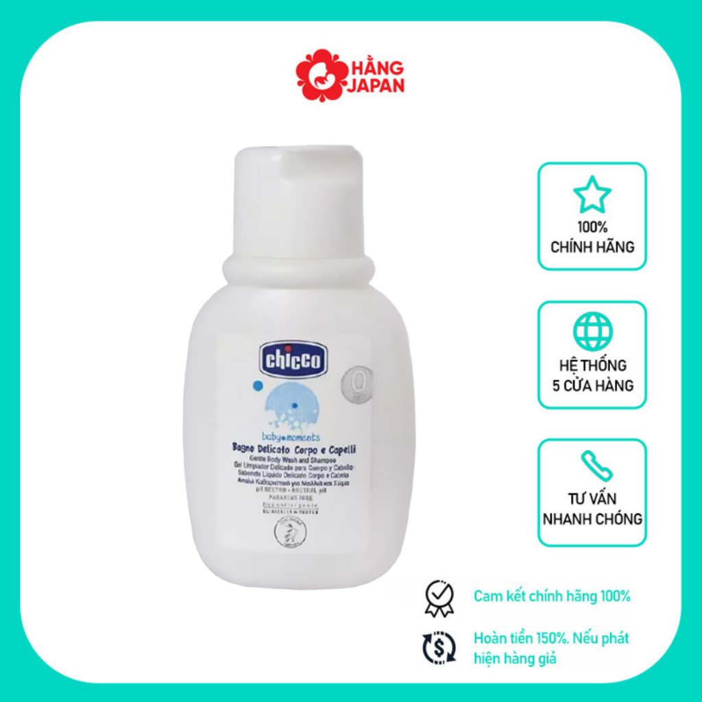 Sữa tắm gội chiết xuất Yến mạch 0M+ Chicco chai du lịch 50ml cho bé - Hàng chính hãng