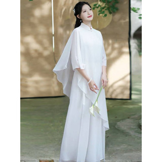Có ảnh thật Set bộ đồ kiểu trung hoa trung quốc hán phục đi lễ chùa ngồi thiền vải voan thướt tha nhẹ nhàng