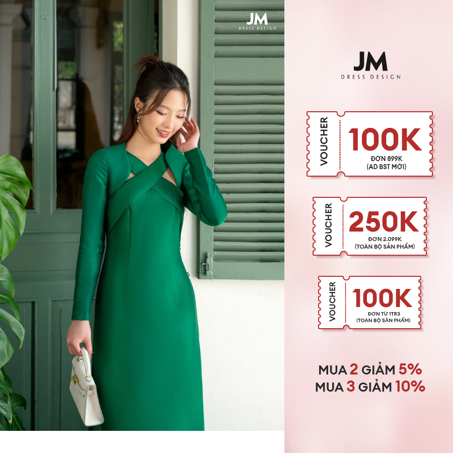 JM Dress Desgin - Áo khoác croptop đệm vai ,tay dài 5P06.2210TF