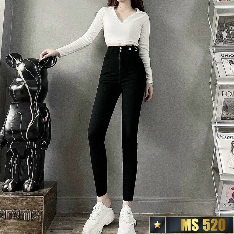 # 8 mẫu quần jean nữ lưng cao, cao cấp chất lượng y hình 100% hàng chuẩn shop jean dày dặn pó co giãn.