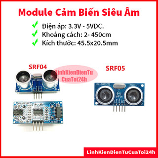 Module cảm biến siêu âm srf04/srf05 khoảng cách làm việc 2cm - 450cm