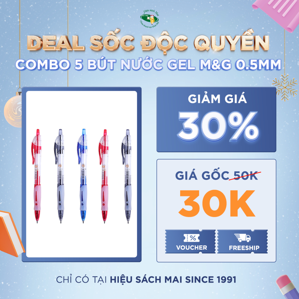 Hộp 12 cây Bút Bi Nước Béo 0.5mm Mg Gp1163 Viết Trơn Đều Mực