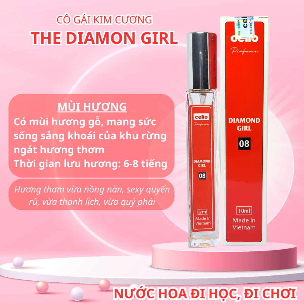 Nước Hoa Nữ CELIO Nước Hoa Đi Học Body Mist Thơm Lâu Hết Mùi, Cá Tính Ngọt Ngào, Nước Hoa Mini 10ml Dạng Xịt, Body Mist