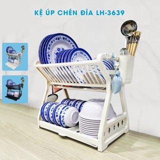 Kệ úp chén Ts-3639 chữ X, kệ bát đĩa đa năng có ống để muỗng đũa và móc