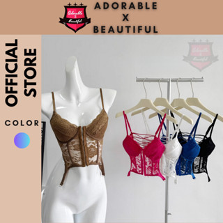   Ảnh Thật  Áo 2 Dây ren Mút Xuyên Thấu Gợi Cảm Áo Dây Croptop Dáng Corset Hở Lưng Hot Trend 2024   AdorablexBeautiful  