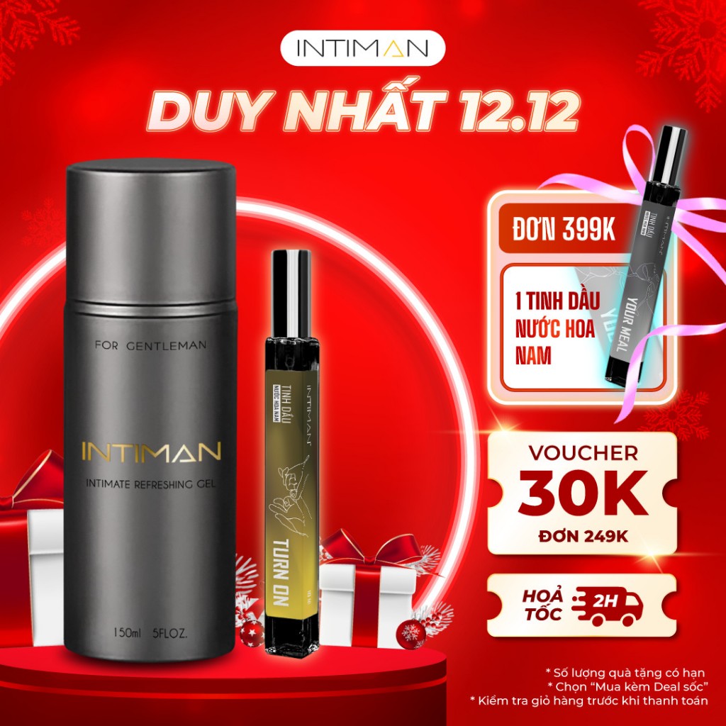 Combo Beta Man Gel Vệ Sinh nam, Tinh Dầu Nước Hoa Nam Turn On INTIMAN Hương Ngọt Ngào, Say Mê Cho Người Đàn Ông Hiện Đại