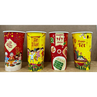 Ly giấy 22oz Tết 🧧 (100c)