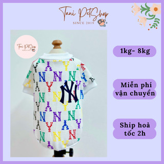 Áo thun cho chó mèo size lớn - áo thun ny màu sắc thời trang cho thú cưng cao cấp tanipetshop