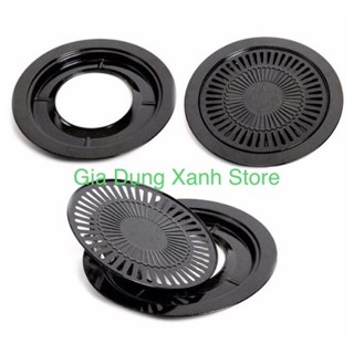 Vỉ nướng tráng men chống dính Có khay hứng dầu mỡ, Có thể nướng trên bếp ga, bếp cồn bếp hồng ngoại